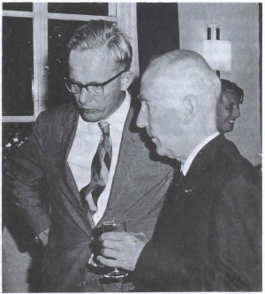 Henk van de Hulst en Jan Oort in 1964