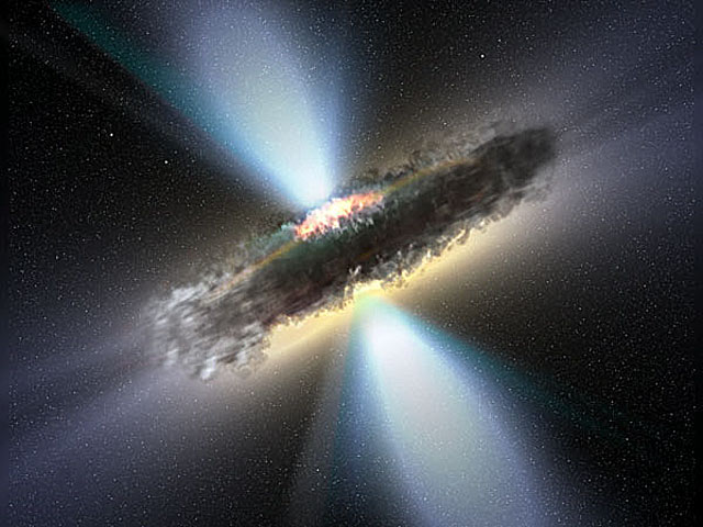 Model van accretieschijf om super zwaar zwart gat