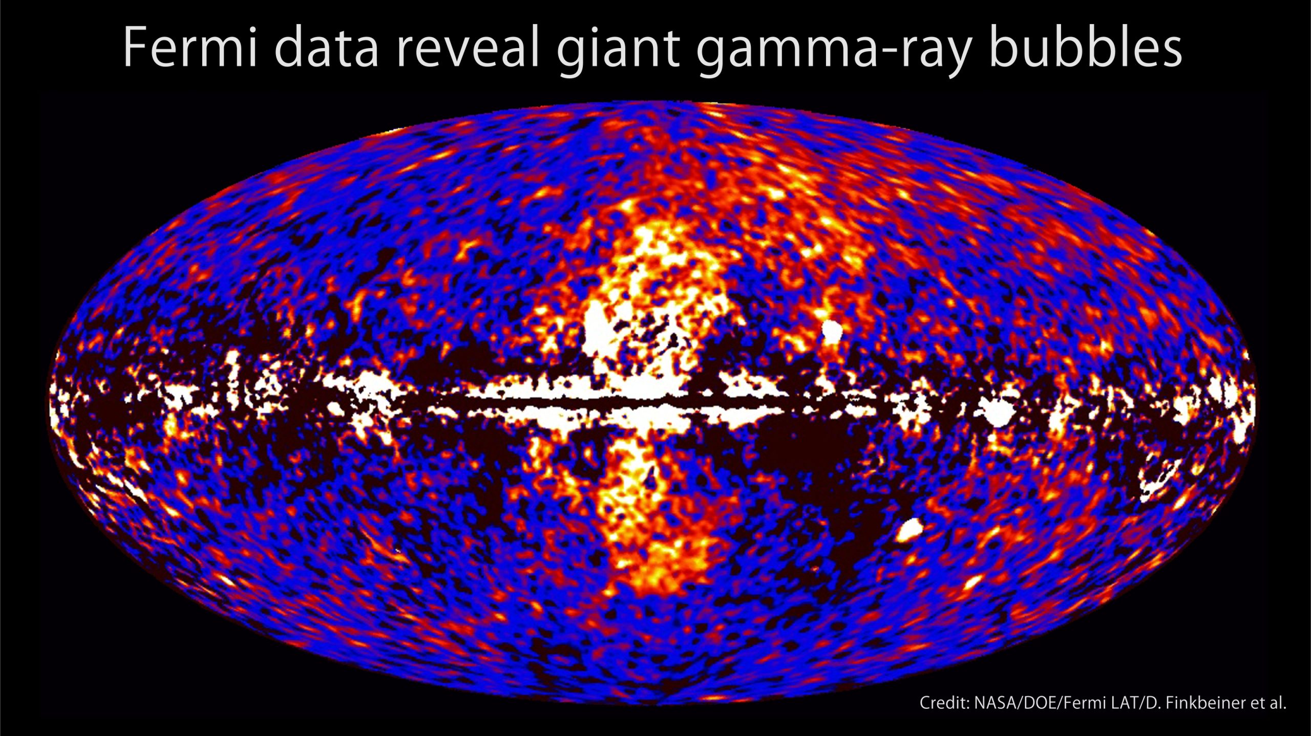 Recente kaart van de hemel in gammastraling (NASA FERMI)