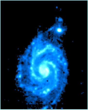 Stof in spiraalstelsel M51, gezien door ISO