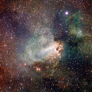 Moleculaire wolken in stervormingsgebied Messier 17
