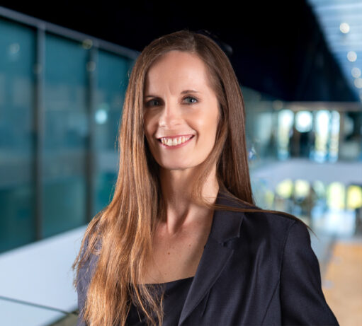 Portrait photo of Head of Engineering mrs. Vikki Wardely at the SRON Leiden building