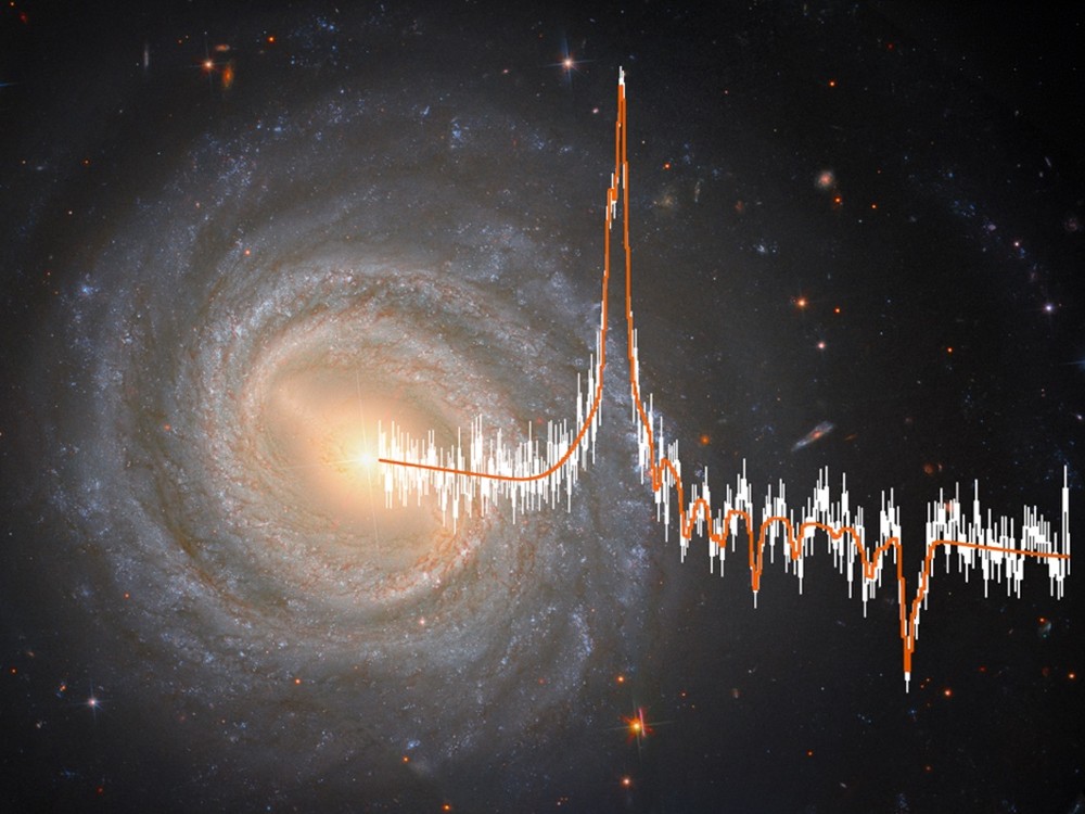 Galaxy with on the forefront a spectrum