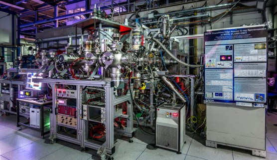 Test setup in a physics laboratory.